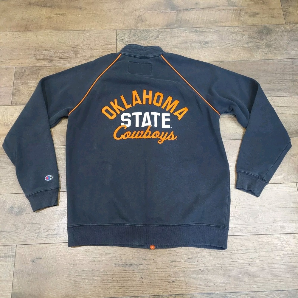Vintage Champion Oklahoma State Cowboys Black Orange Jacket Men's Size Large OSU - Picture 8 of 11